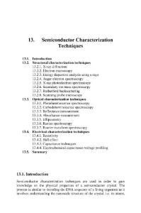Semiconductor Characterization Techniques
