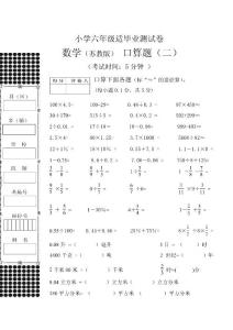 苏教版小学六年级适应性检测口算题(二)