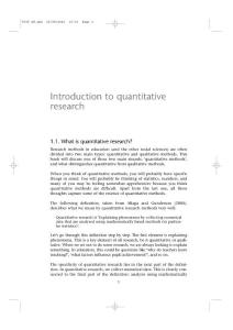 Introduction to quantitative research