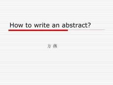 How to write an abstract
