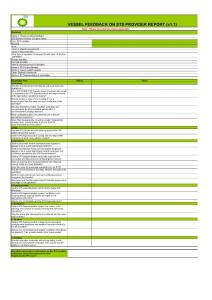 Vessel Feedback On STS Provider