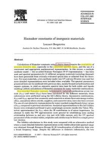 Hamaker constants of inorganic materials