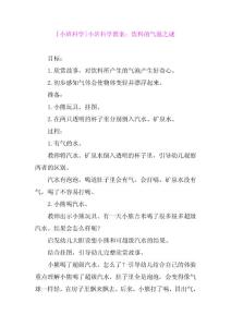 [小班科學(xué)]小班科學(xué)教案：飲料的氣泡之謎