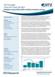 DTZ Foresight: China Fair Value Q4 2013