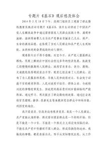 专题片《基石》观后感及体会
