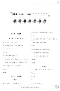 七年级数学人教版练习册上答案（新）