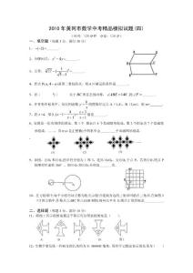 黄冈市2010年中考数学模拟试题(四)及答案