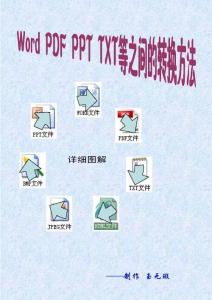 Word，PDF，PPT，TXT等之间的转换方法