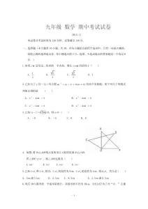 玉祁初級中學2013屆九年級上學期期中考試數學試題