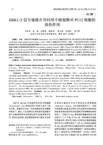ERK1／2信號(hào)通路介導(dǎo)同型半胱氨酸對(duì)PC12細(xì)胞的損傷作用