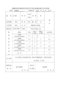 安徽国防科技职业学院学生毕业素质拓展学分申请表