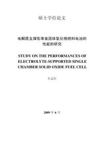 電解質支撐型單室固體氧化物燃料電池的性能研究--優秀畢業論文