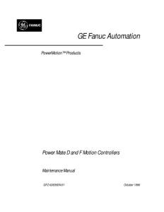 GE-FANUC POWER MATE D维修说明书62835E-1