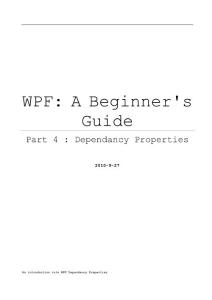WPF - A Beginner´s Guide - Part 4(Dependancy Properties)