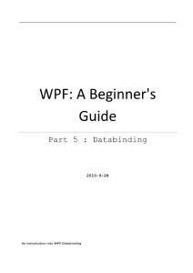 WPF - A Beginner´s Guide - Part 5(Databinding)
