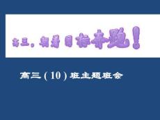 高三 ( 10 ) 班主题班会-高三朝着目标奔跑【主题班会课件】