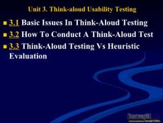 Unit 3 Think-aloud Usability Testing：单元3自言自语的可用性测试