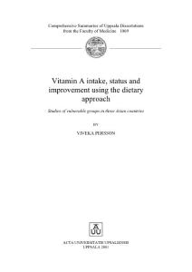 Vitamin A intake, status and improvement using the …：维生素A摄入量，现状及改良利用…