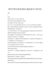 【doc】神经纤维在胎兔皮肤无瘢痕愈合中的变化