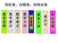 同位角、內(nèi)錯角、同旁內(nèi)角