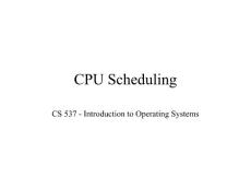 CPU Scheduling - University of Wisconsin–Madison