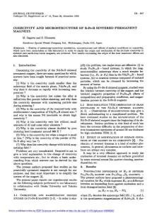 coercivity and microstructure of r-fe-b sintered permanent magnets