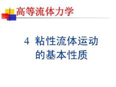 粘性流体运动的基本性质