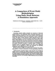 A Comparison of Event Study Methodologies Using Daily Stock Returns: A Simulation Approach