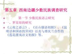 第五章：西南邊疆少數民族調查研究
