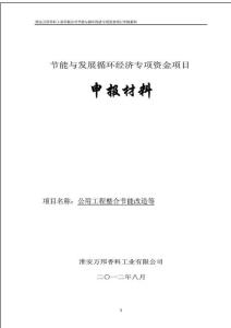 节能与发展循环经济专项资金项目申报材料