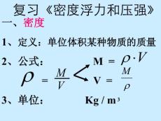 复习密度浮力和压强