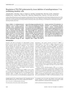 Regulation of Th1&Th2 polarization by tissue inhibitor of metalloproteinase-3 via modulating dendritic cells