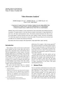 video structure analysis