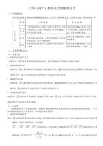 立体几何知识概要及主要解题方法