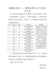 1数控技术系数控实训中心车间卫生责任