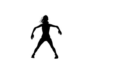 大幅度跳舞的女人正面人影