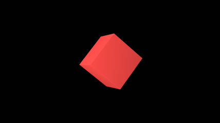 3D红色立方体翻转素材
