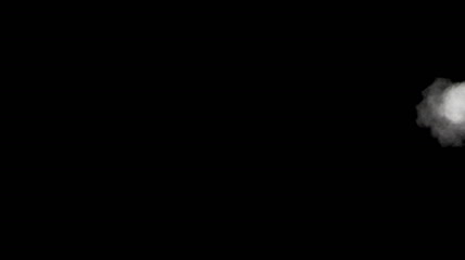 黑色背景白色烟雾缓慢流动