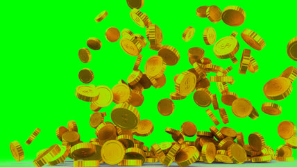 金色硬币掉落动画视频