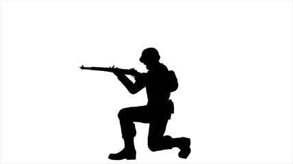 士兵屈膝射击视频素材