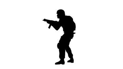 黑色士兵人影视频素材