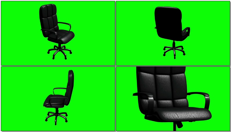 绿屏抠像皮质旋转座椅