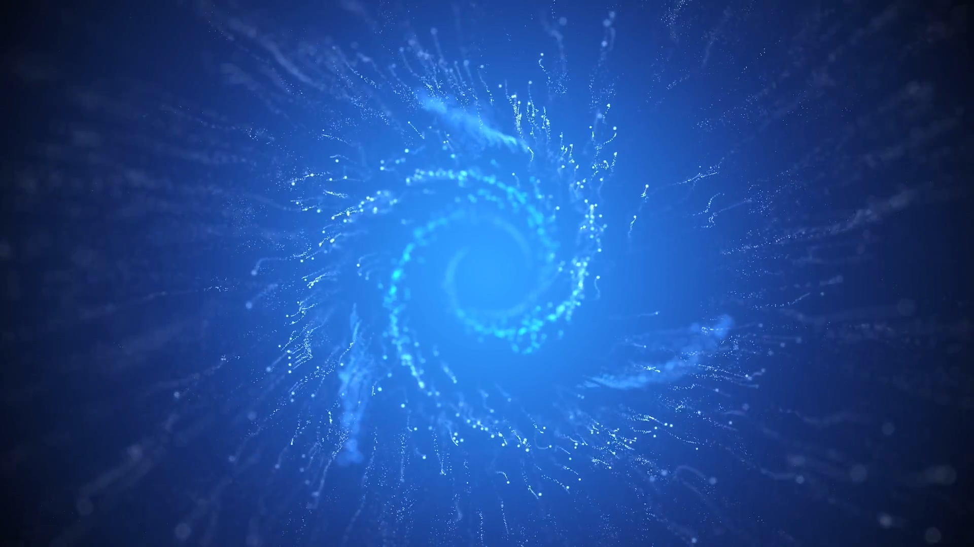 旋转的蓝色粒子漩涡