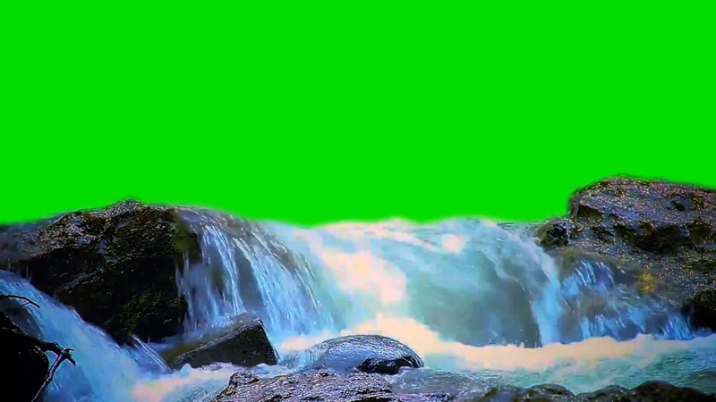 绿屏抠像小溪瀑布