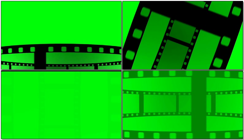 绿屏抠像滚动的电影胶片