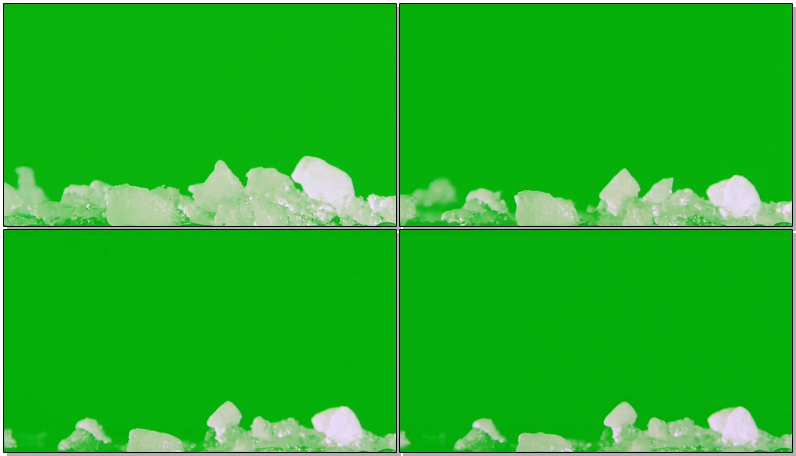 绿屏抠像融化的冰雪