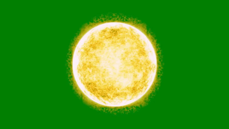 绿屏抠像灼热燃烧的太阳表面