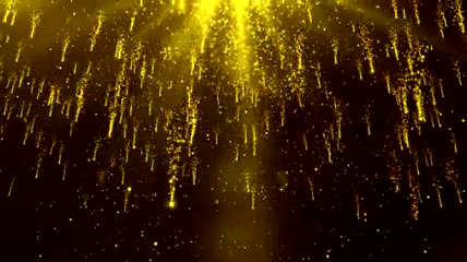 美粒子飘落舞台背景素材金色粒子坠落