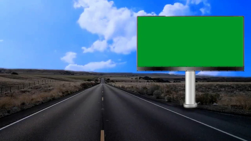 绿屏抠像高速公路上的大型显示器