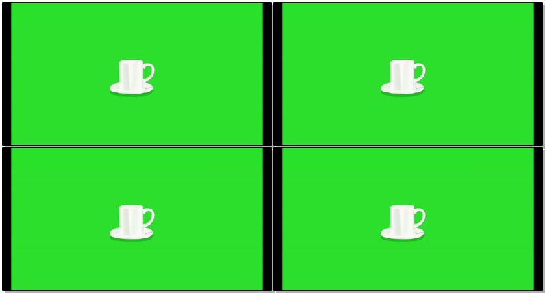 绿屏抠像冒热气的咖啡